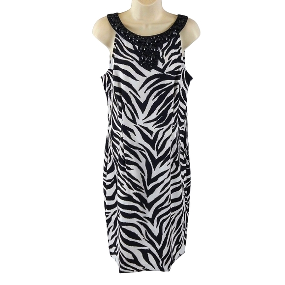 Dresses & Skirts - Dressbarn Black And White Zebra Print Sleeveless Dress